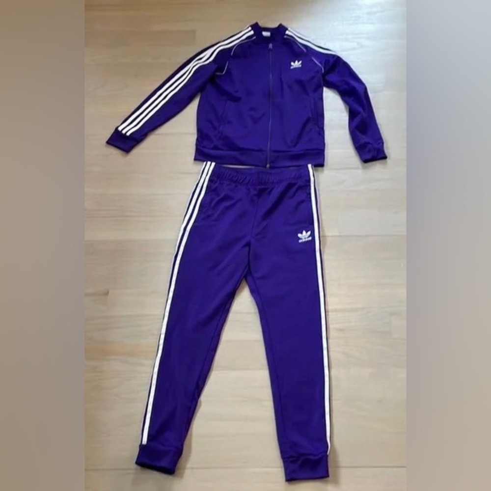 Adidas Youth Tracksuit; purple; 15/16
